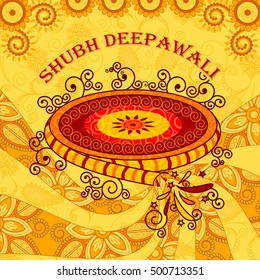 Vector design of Diwali decorated firecracker for light festival of India in Indian art style