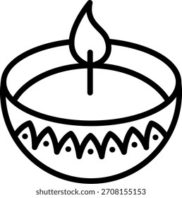 Diseño de Vector Diya Lamp Icon Style