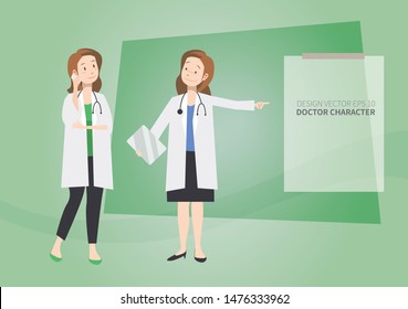 vector design of doctor character