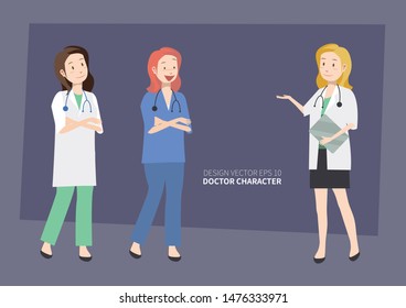 vector design of doctor character