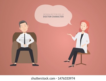 vector design of doctor character