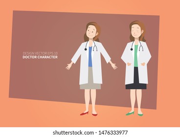 vector design of doctor character