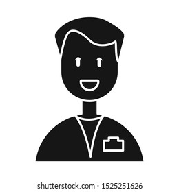 Vector design of doctor and treatment icon. Web element of doctor and portrait stock vector illustration.