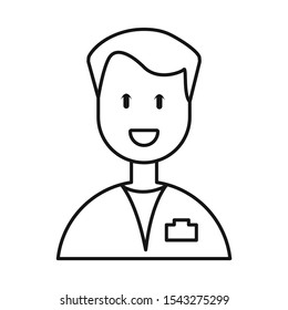 Vector design of doctor and treatment icon. Graphic of doctor and portrait stock vector illustration.