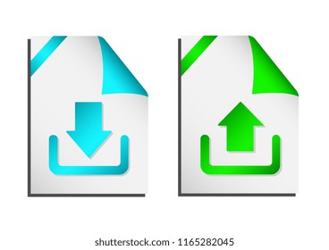 vector design of document download and upload