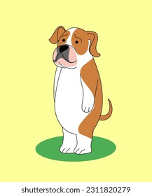 Vector design dog, cartoon dog vector, cartoon bulldog, cartoon bulldog vector. 