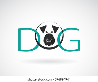 Vector design dog is text on a white background.