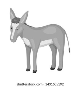 Vector design of donkey and animal sign. Collection of donkey and grey vector icon for stock.