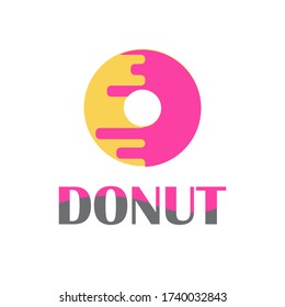Vector design of the donut tagline logo concept, for the bread business