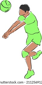 vector design doodle art illustration of valleyball sport 