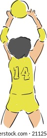 vector design doodle art illustration of valleyball sport 