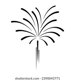 Vector design Doodle Fireworks Isolated on White Background, Celebration, Party Icon, Birthday, New Year's Eve. EPS 10