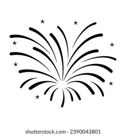 Diseño de vectores Fuegos artificiales aislados en fondo blanco, celebración, ícono del partido, cumpleaños, víspera de Año Nuevo. EPS 10