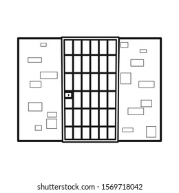 Vector design of door and entrance icon. Web element of door and grate vector icon for stock.