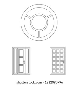 Vector design of door and front icon. Set of door and wooden stock symbol for web.