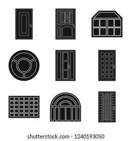 Vector design of door and front icon. Collection of door and wooden stock symbol for web.