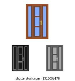 Vector design of door and front logo. Set of door and wooden stock vector illustration.