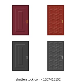 Vector design of door and front sign. Collection of door and wooden vector icon for stock.