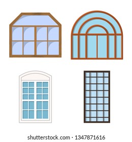 Vector design of door and front symbol. Collection of door and wooden vector icon for stock.