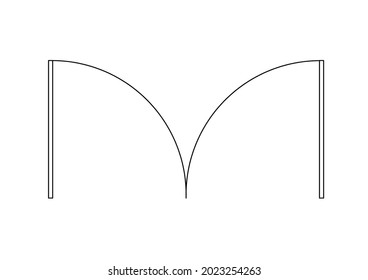 Vector design of door sketch on a house or office building plan