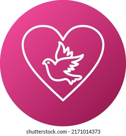 Vector Design Dove with Heart Icon Style