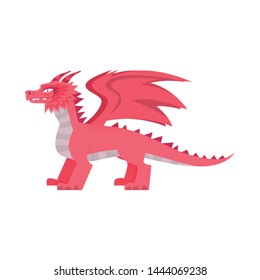 Vector design of dragon and fantasy sign. Collection of dragon and red stock vector illustration.