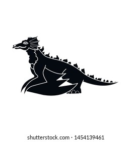Vector design of dragon and lizard sign. Collection of dragon and monster stock symbol for web.