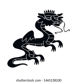 Vector design of dragon and tail sign. Set of dragon and claw stock vector illustration.