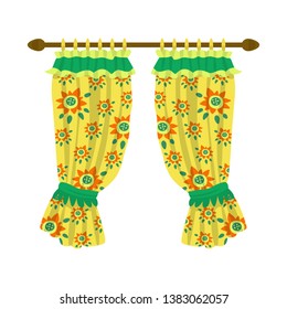 Vector design of drapes and ribbon logo. Collection of drapes and garter vector icon for stock.