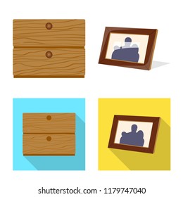 Vector design of dreams and night icon. Set of dreams and bedroom stock symbol for web.