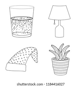 Vector design of dreams and night icon. Set of dreams and bedroom stock symbol for web.