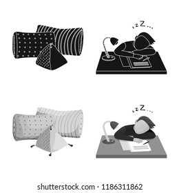 Vector design of dreams and night icon. Collection of dreams and bedroom vector icon for stock.