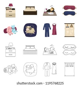 Vector design of dreams and night icon. Set of dreams and bedroom stock vector illustration.