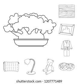 Vector design of dreams and night icon. Set of dreams and bedroom stock symbol for web.