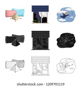 Vector design of dreams and night icon. Set of dreams and bedroom stock vector illustration.