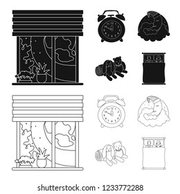 Vector design of dreams and night icon. Collection of dreams and bedroom stock symbol for web.