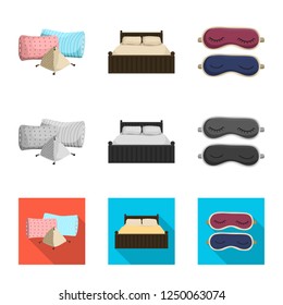 Vector design of dreams and night icon. Collection of dreams and bedroom vector icon.