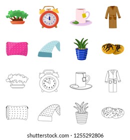 Vector design of dreams and night icon. Collection of dreams and bedroom stock symbol for web.