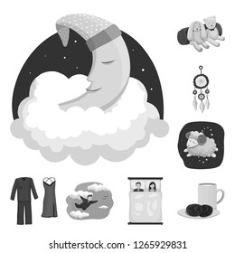Vector design of dreams and night icon. Set of dreams and bedroom vector icon for stock.