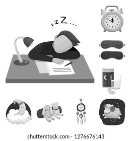 Vector design of dreams and night icon. Collection of dreams and bedroom vector icon for stock.