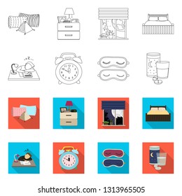 Vector design of dreams and night icon. Collection of dreams and bedroom vector icon for stock.