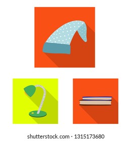 Vector design of dreams and night icon. Set of dreams and bedroom stock symbol for web.