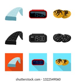 Vector design of dreams and night icon. Set of dreams and bedroom vector icon for stock.