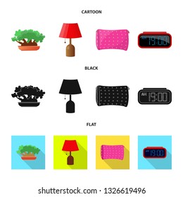 Vector design of dreams and night icon. Set of dreams and bedroom stock symbol for web.