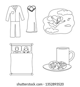 Vector design of dreams and night icon. Collection of dreams and bedroom vector icon for stock.