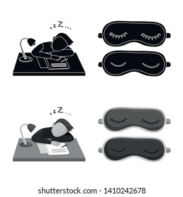 Vector design of dreams and night icon. Collection of dreams and bedroom vector icon for stock.
