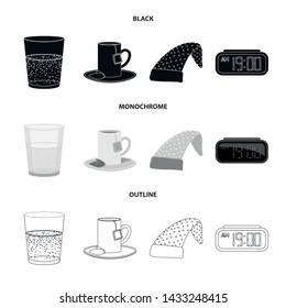 Vector design of dreams and night icon. Collection of dreams and bedroom stock symbol for web.