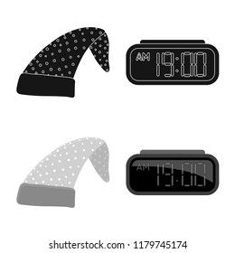 Vector design of dreams and night logo. Set of dreams and bedroom stock vector illustration.