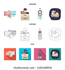 Vector design of dreams and night logo. Set of dreams and bedroom stock symbol for web.