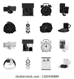 Vector design of dreams and night logo. Collection of dreams and bedroom stock symbol for web.